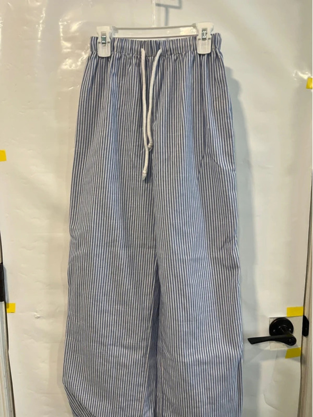 Woman’s girls XXS blue striped summer pants wide